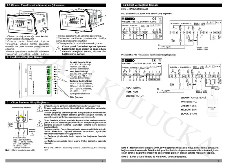 Emko ESM 3722 SSR Çıkışlı Kuluçka Kontrol Cihazı + Nem Probu - Görsel 4