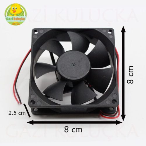 Alternative view of Tidar 80x80x25mm 12v Kare Plastik Kuluçka Kabin Tahliye Fanı