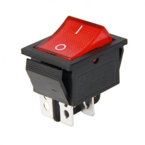 Kırmızı Geniş Işıklı Anahtar On/off Switch 4p Yüksek Voltaja Dayanıklı