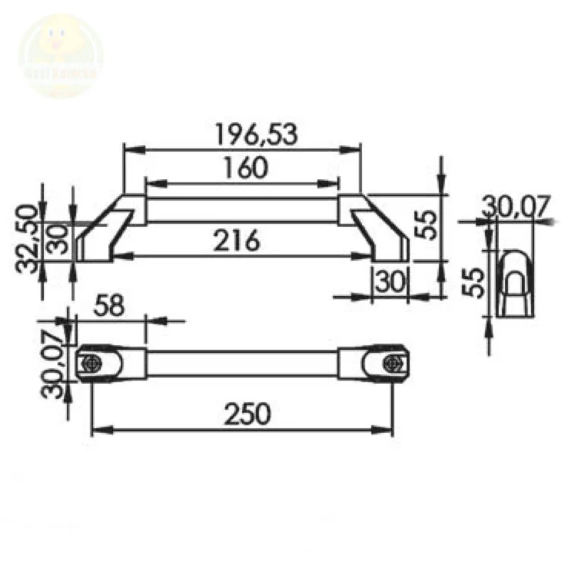 Makine Kapak Karavan Kapı Kolu Özel Paslanmaz Sert Plastik Alüminyum - Görsel 4