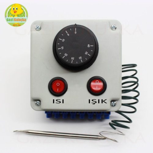 Civciv Büyütme Kafesi Kontrol Panosu 2 Düğmeli Manuel Isı Termostatı