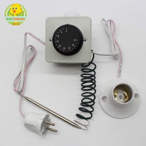 Alternative view of Termostat Kontrollü Sabit Tek Duyu Seti Civciv Kafes Kümes Kulübe Isıtma Sistemi