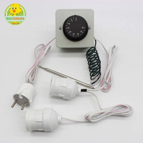 Termostat Kontrollü Sarkan 2 Duyu Seti Hayvan Civciv Kafes Isıtma