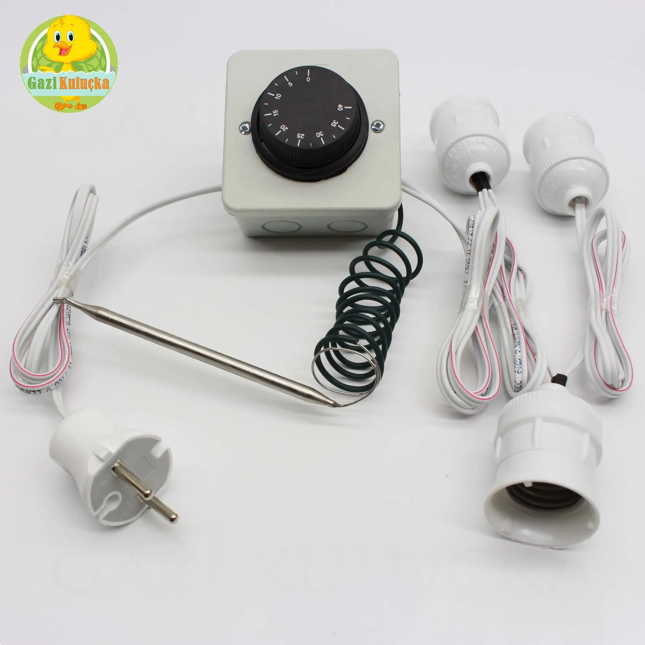 Termostat Kontrollü Sarkan 3 Duyu Seti Hayvan Civciv Kafes Isıtma Sistemi