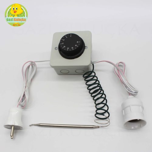 Termostat Kontrollü Sarkan 1 Duyu Seti Hayvan Civciv Kafes Isıtma
