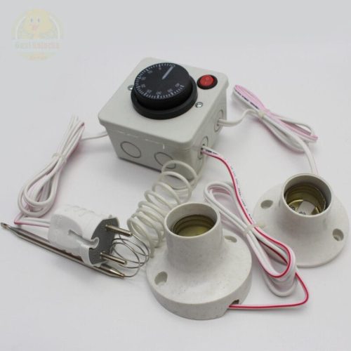 Termostat Kontrollü Düğmeli Yanan 1 Lamba Çıkışlı 1 Sabit Duyu Seti Hayvan Kümes Kulübe Isıtma Sistemi Ana Kucağı