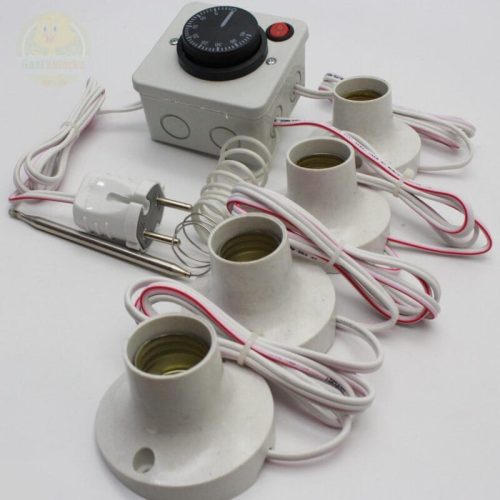 Termostat Kontrollü Düğmeli Yanan 1 Lamba Çıkışlı 3 Sabit Duyu Seti Hayvan Kümes Kulübe Isıtma Sistemi Ana Kucağı