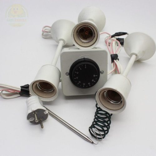 Termostat Kontrollü Uzun 3 Seramik Duyu Seti Civciv Hayvan Kafes Kümes Isıtma Sistemi