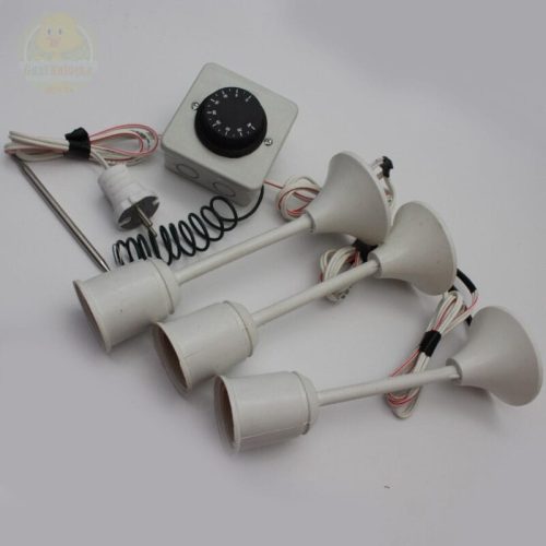 Alternative view of Termostat Kontrollü Uzun 3 Seramik Duyu Seti Civciv Hayvan Kafes Kümes Isıtma Sistemi