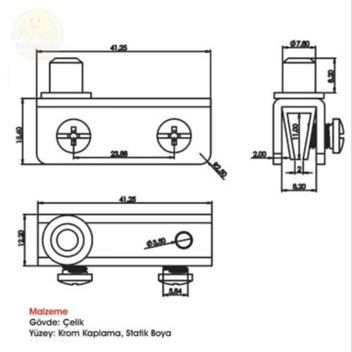 Alternative view of Cam Menteşesi Kabin Kapı Pano Ufak Çaplı Kümes Camı Menteşesi 1 Çift 2 Adet