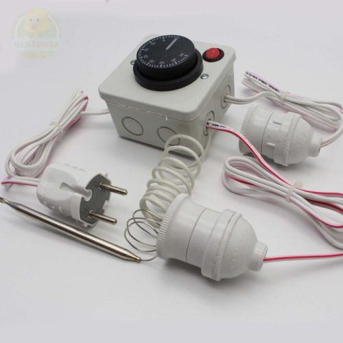 Termostat Kontrollü Düğmeli Yanan 1 Lamba 1 Sarkan Duyu Çıkışlı Seti Hayvan Güvercin Isıtma Sistemi