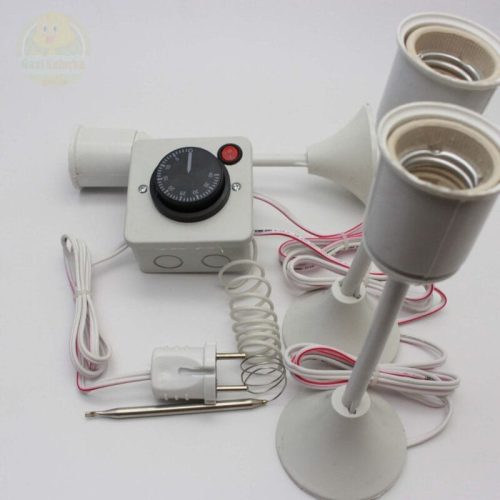 Termostat Kontrollü Düğmeli Yanan 1 Lamba Çıkışlı 2 Uzun Duyu Seti Hayvan Sürüngen Isıtma Sistemi