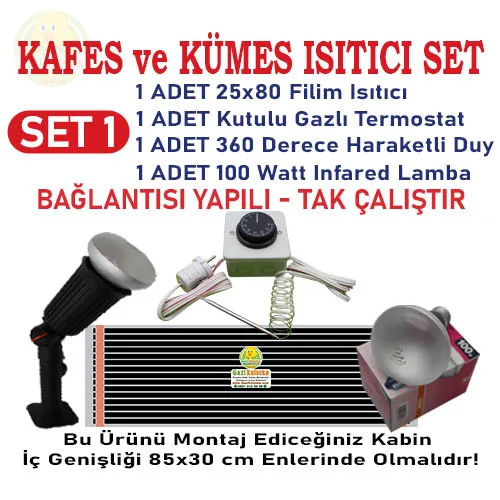 Kafes Ve Kümes Civciv Isıtıcı Seti Tak Çalıştır Hazır Sistem Set-1