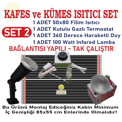 Kafes Ve Kümes Civciv Isıtıcı Seti Tak Çalıştır Hazır Sistem Set-2