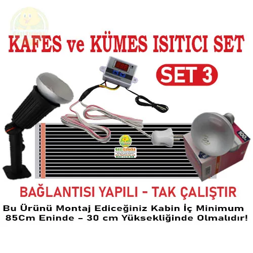 Kafes Ve Kümes Civciv Isıtıcı Seti Tak Çalıştır Hazır Sistem Set-3 - Görsel 2