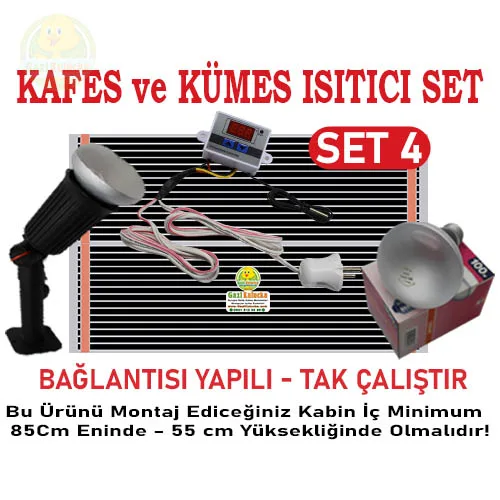 Kafes Ve Kümes Civciv Isıtıcı Seti Tak Çalıştır Hazır Sistem Set-4 - Görsel 2