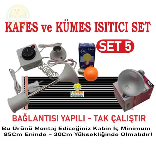 Kafes Ve Kümes Civciv Isıtıcı Seti Tak Çalıştır Hazır Sistem Set-5 - Görsel 2