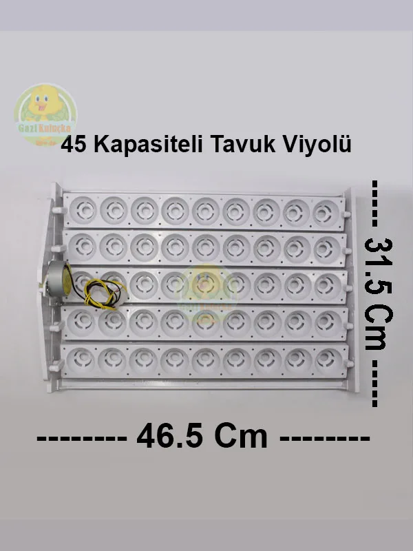 Kuluçka Yumurta Gelişim Viyolü 45'lik Tavuk Otomatik ( 1/2,5 Rpm 4 Watt ) - Görsel 2
