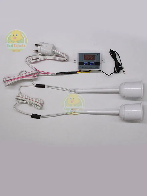 Dijital Termostat Kullanıma Hazır 2 Uzun Seramik Duy Isıya Dayanıklı Kontrol Cihazı W3001
