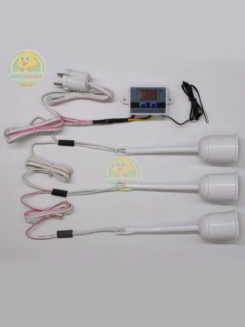 Dijital Termostat Kullanıma Hazır 3 Uzun Seramik Duy Isıya Dayanıklı Kontrol Cihazı W3001